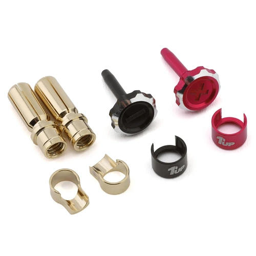 1UP Racing "Lockdown" Adjustable Bullet Plug Grips w/5mm Bullets (Pink/Black)