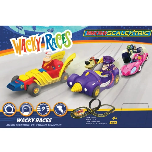 MICRO SCALEXTRIC WACKY RACES (MAINS POWERED) - NEW TOOLING 2019
