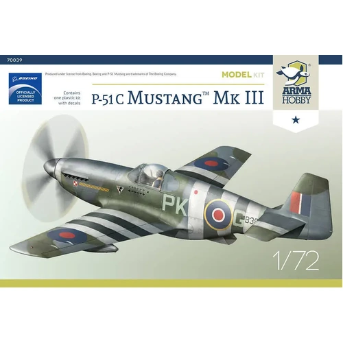 ARMA HOBBY 1/72 P-51C MUSTANG MK III PLASTIC MODEL KIT