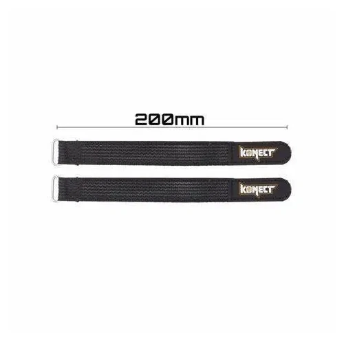 KONECT 200mm LiPo Straps Black Color 2 Pieces - KN-LIPO.STRAP-200