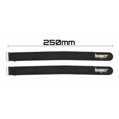 KONECT 250mm LiPo Straps Black Color 2 Pieces - KN-LIPO.STRAP-250