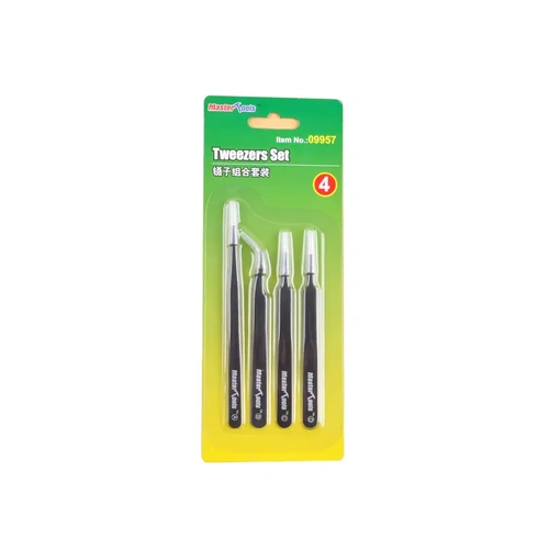 Trumpeter Tweezer Set 4pce assorted